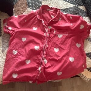 printfresh pajamas XL pink and white hearts, shorts set